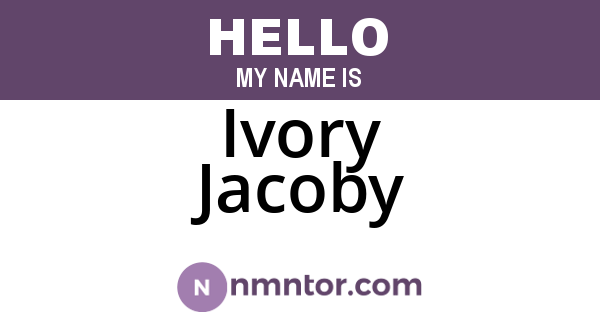 Ivory Jacoby