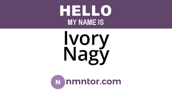 Ivory Nagy