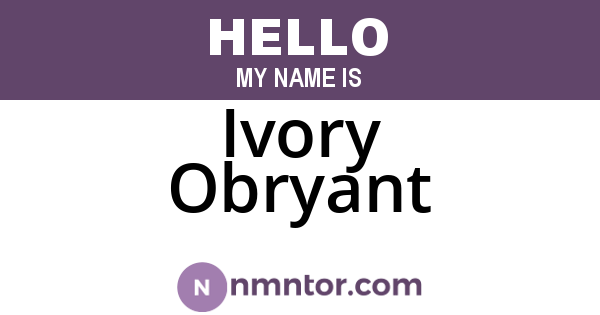 Ivory Obryant
