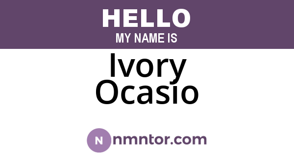 Ivory Ocasio