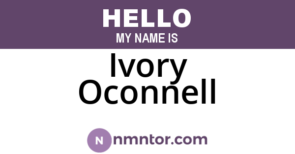 Ivory Oconnell