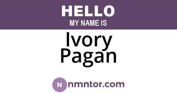 Ivory Pagan