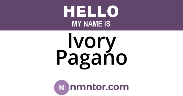 Ivory Pagano