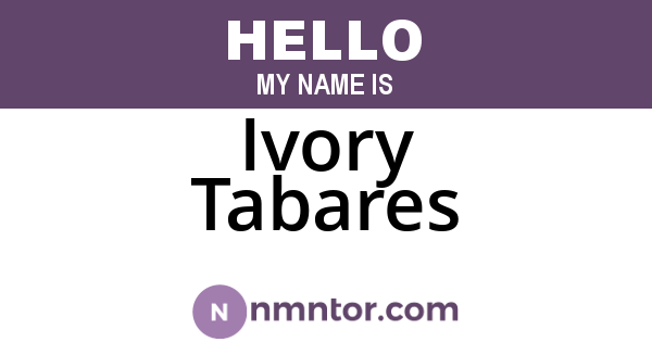 Ivory Tabares
