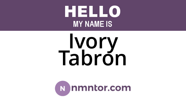 Ivory Tabron
