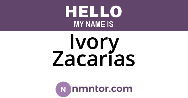 Ivory Zacarias