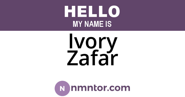Ivory Zafar