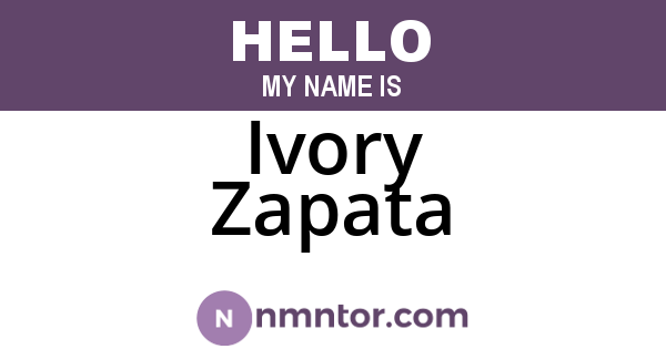 Ivory Zapata