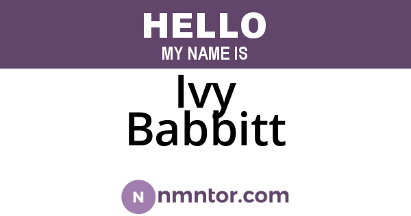 Ivy Babbitt