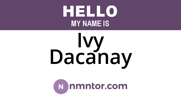 Ivy Dacanay