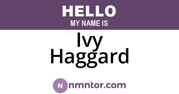 Ivy Haggard
