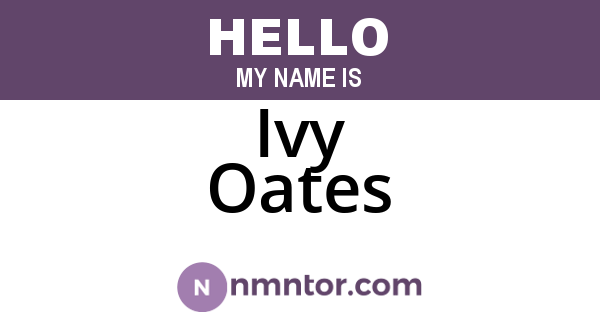 Ivy Oates