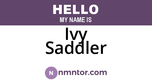 Ivy Saddler