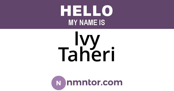 Ivy Taheri