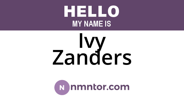 Ivy Zanders