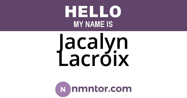 Jacalyn Lacroix