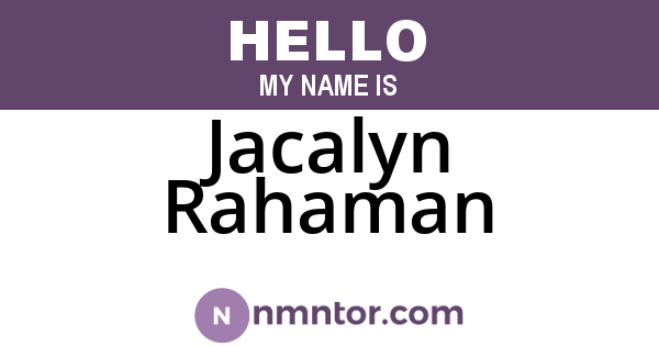 Jacalyn Rahaman