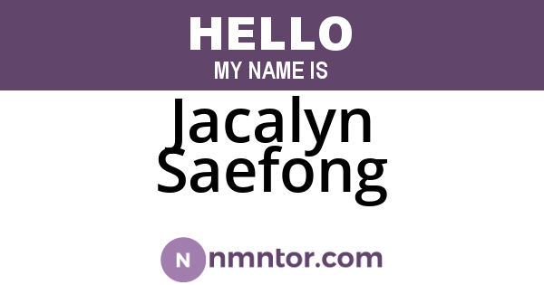Jacalyn Saefong