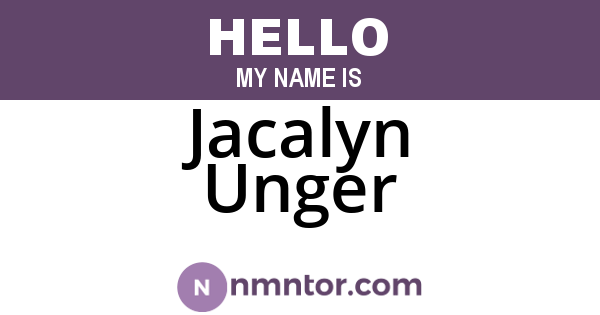 Jacalyn Unger
