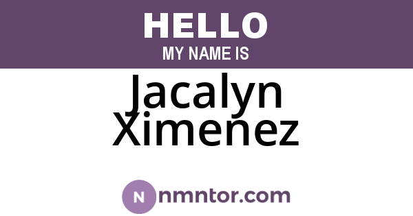 Jacalyn Ximenez