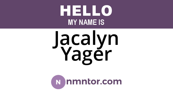 Jacalyn Yager