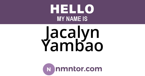 Jacalyn Yambao