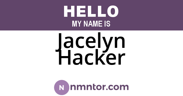 Jacelyn Hacker