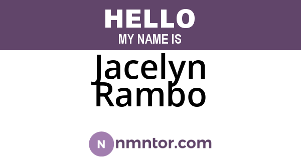 Jacelyn Rambo