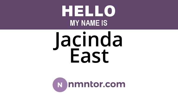 Jacinda East