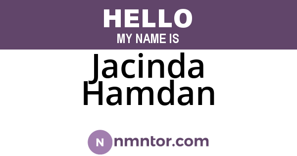 Jacinda Hamdan