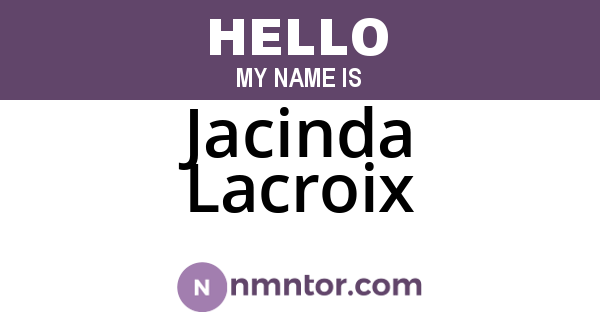 Jacinda Lacroix