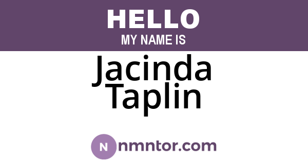 Jacinda Taplin