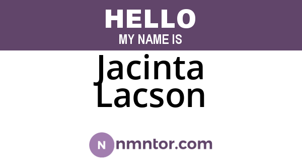 Jacinta Lacson