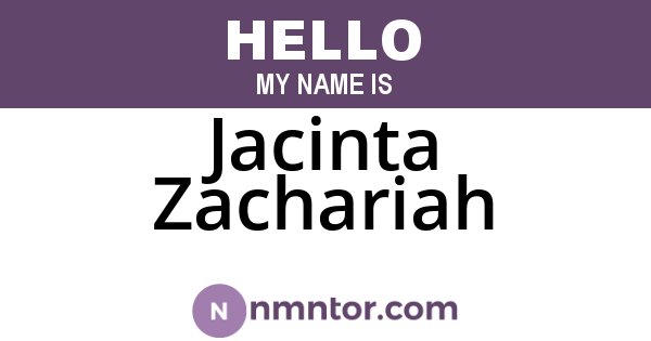 Jacinta Zachariah