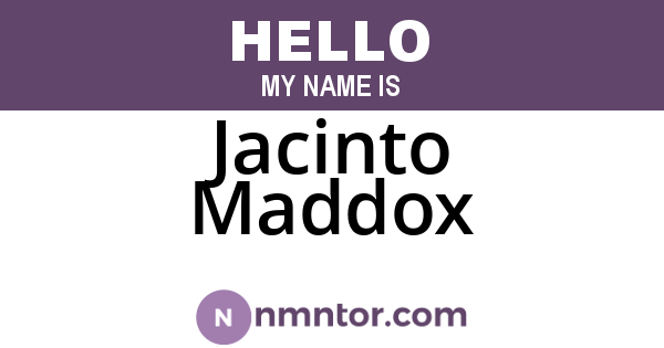 Jacinto Maddox