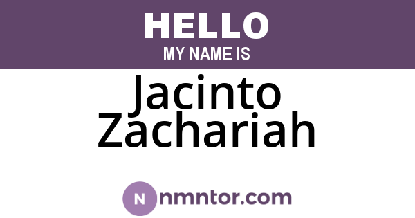 Jacinto Zachariah