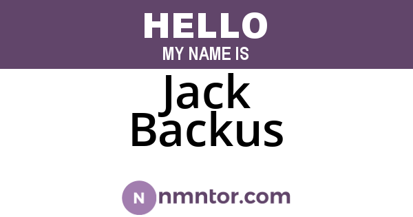 Jack Backus