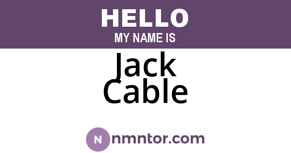 Jack Cable