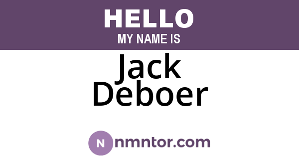 Jack Deboer