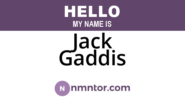 Jack Gaddis