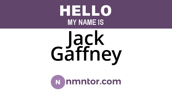 Jack Gaffney