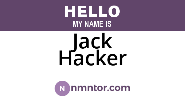 Jack Hacker