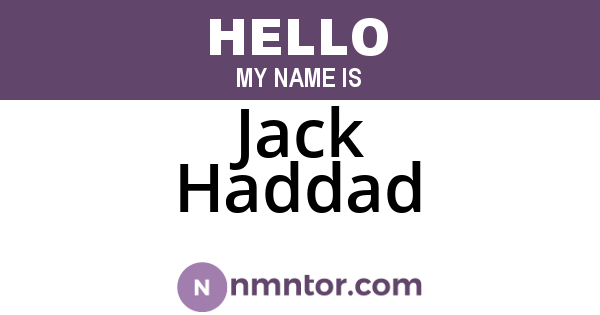 Jack Haddad