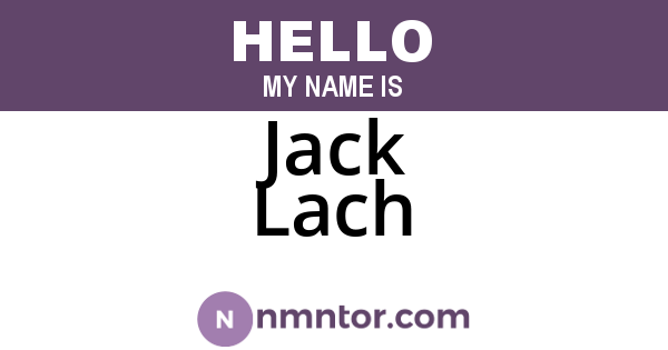 Jack Lach