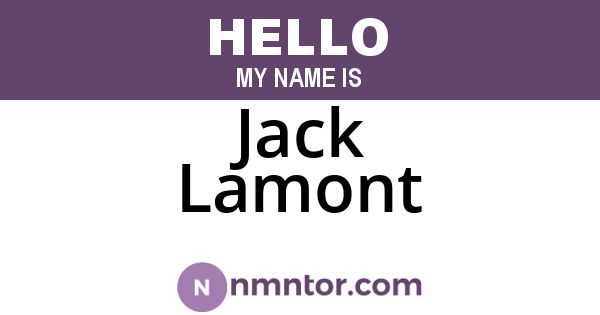 Jack Lamont