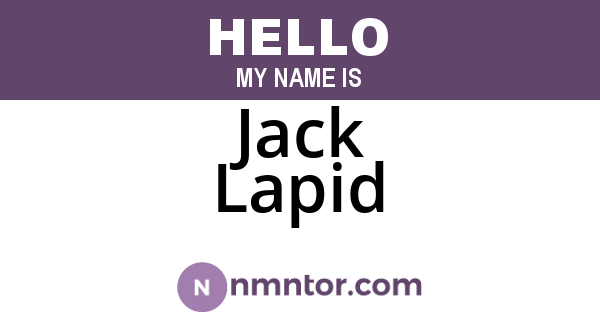Jack Lapid
