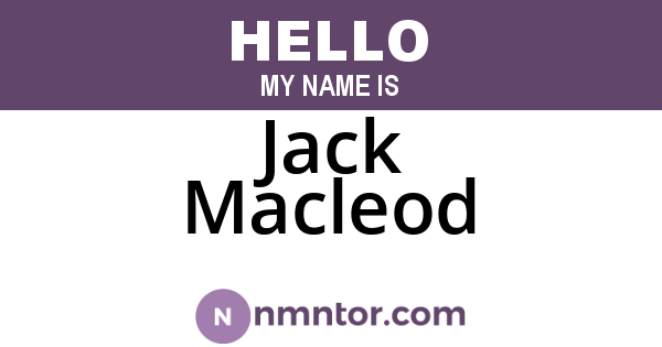Jack Macleod