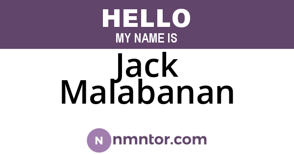 Jack Malabanan