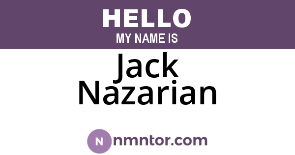 Jack Nazarian