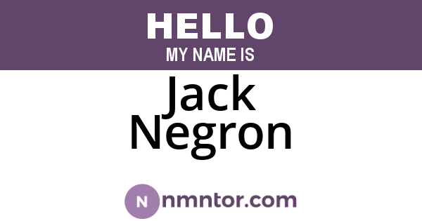 Jack Negron